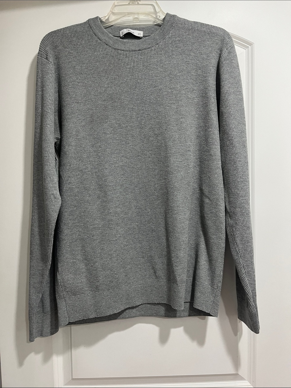 Mango Men's Crewneck Sweater in Light Gray